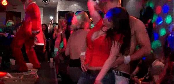  Hot brunettes dancing at party